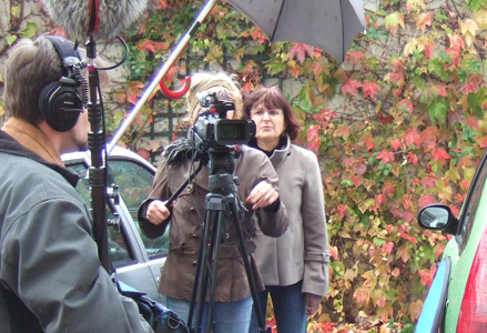 Brigitte Lemaine en tournage Brigitte Lemaine en tournage